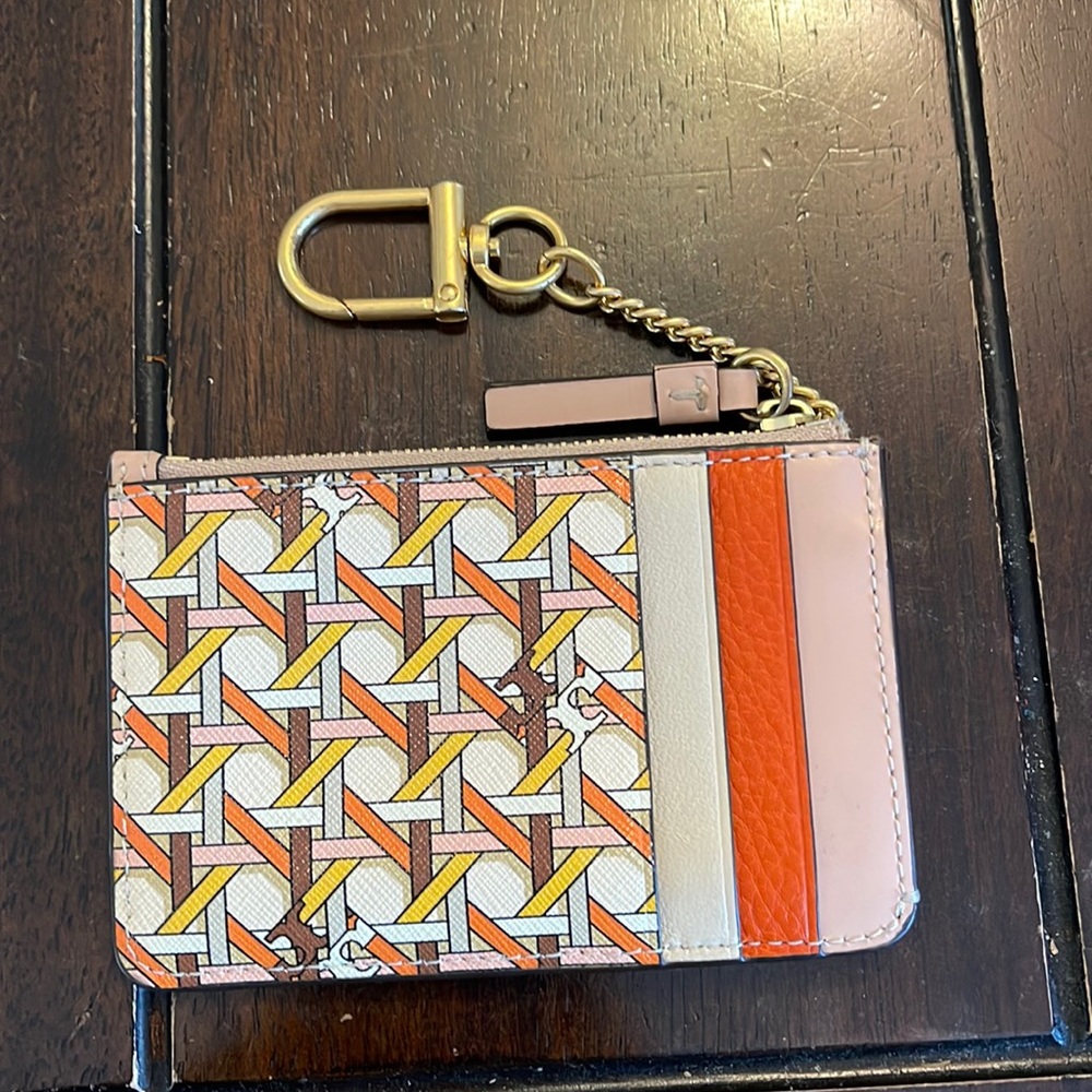 Tory Burch Basketweave print Card Case